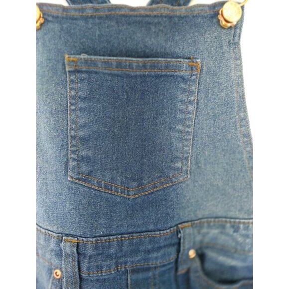 BCBG Girls 6X Denim Overalls With Distressed Detailing & Frayed Hem, NWOT - Picture 3 of 10